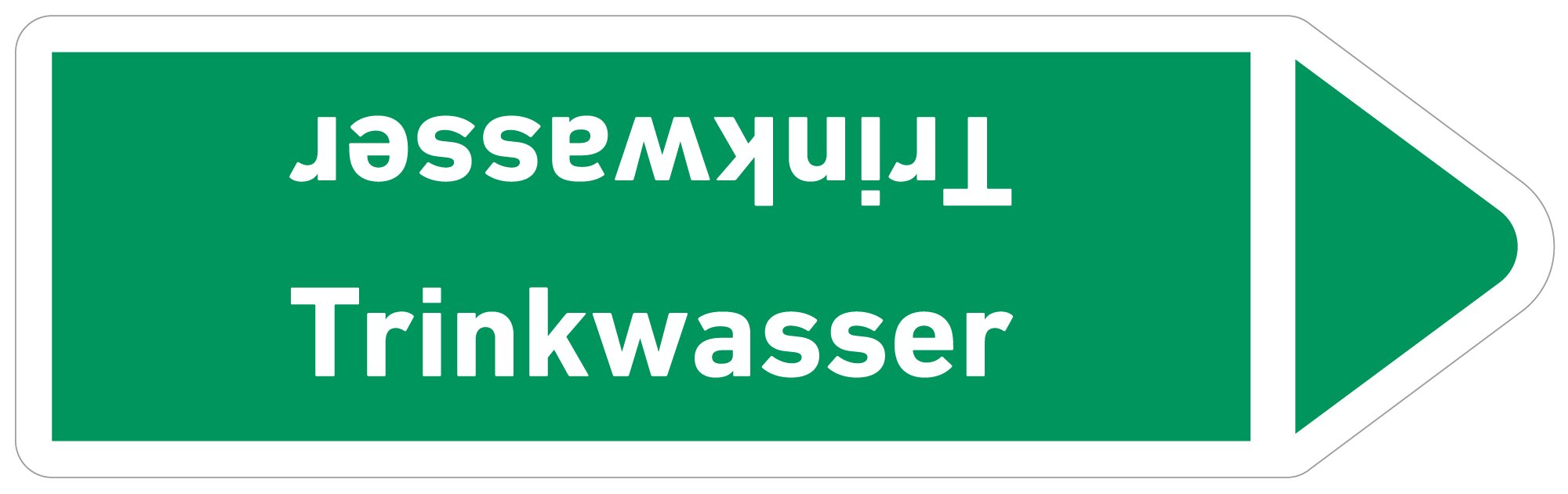 Rohrleitungskennzeichnung Wasser Fließrichtung 100x30mm (100)