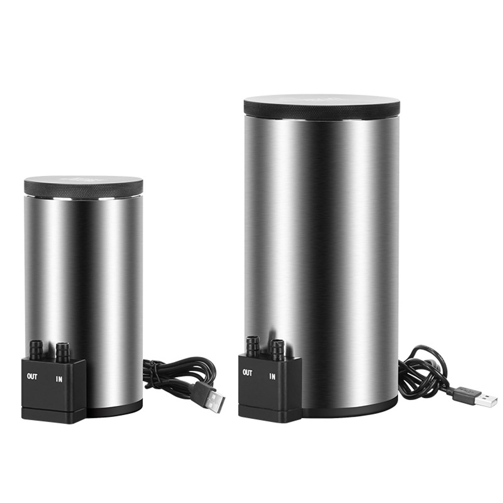 Filtro compacto de acero inoxidable con dispositivo de transporte de agua suave para acuarios de escritorio alimentados por USB de hasta 40 cm, filtro de acuario de acero inoxidable