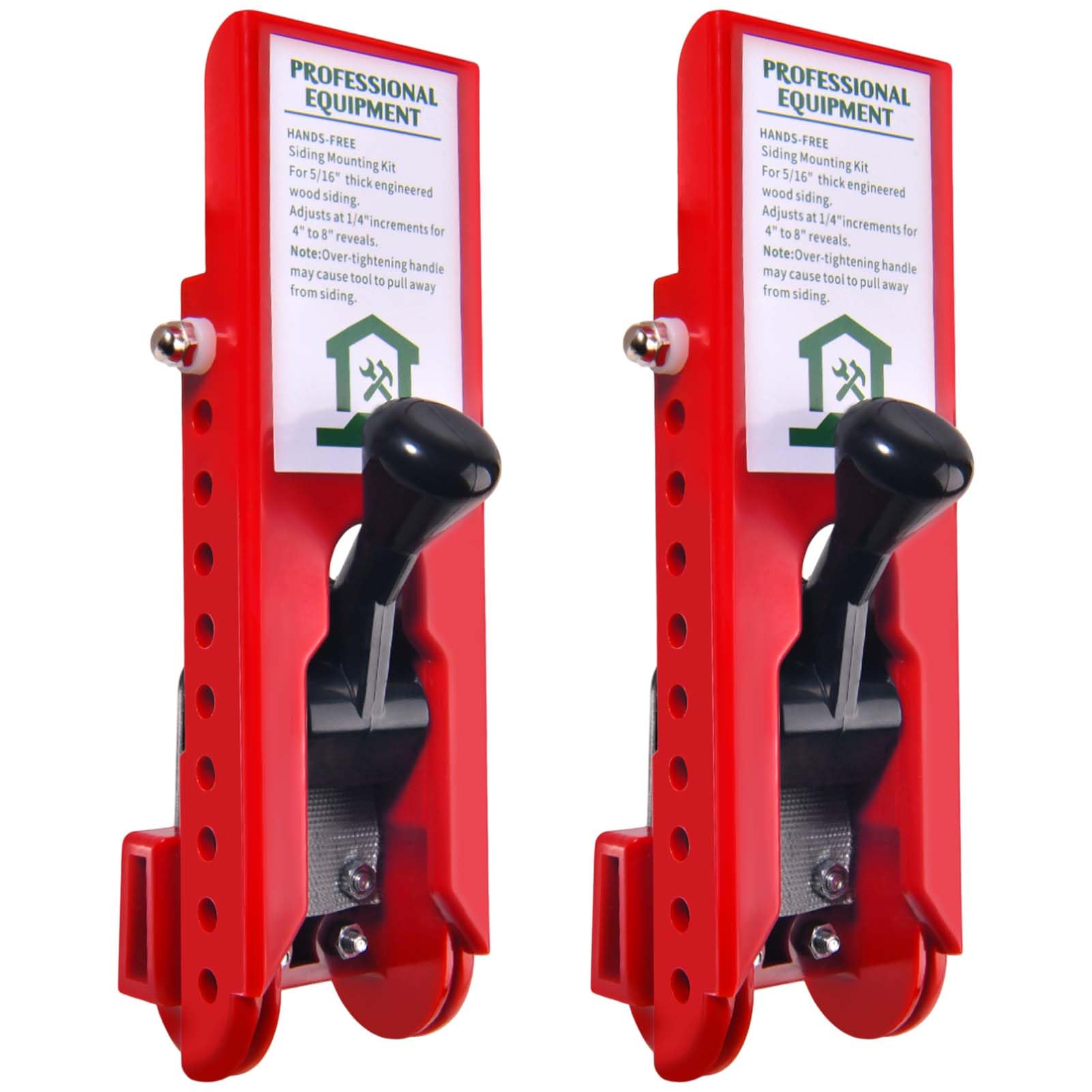 INJOYTEC 2 Pack Siding Mounting Kit, Upgraded Siding Installation Tools with Adjustable Reveals Lap Gauge, ABS Body with Protective Pad for 5/16" Fiber Cement Siding (Red)