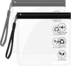 CNMTCCO Clear Travel Toiletry Bags, Airport Security Liquids Bags for Toiletries 20x20cm TSA Approved,Travel Accessories Makeup Holiday Essentials Luggage for Men Women Holiday Travel