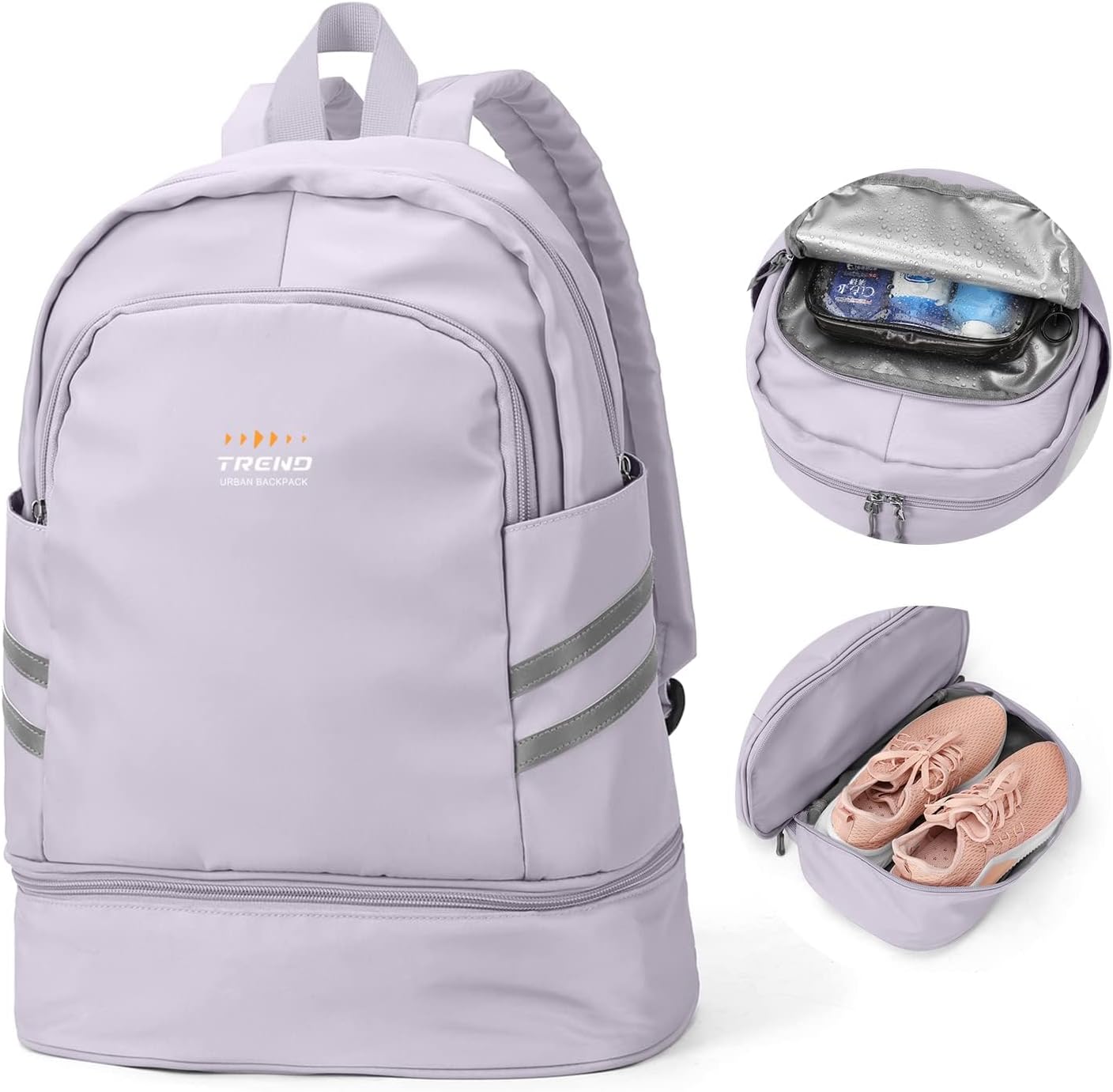 Mochila de gimnasio para mujer con compartimento para zapatos, mochila grande de viaje para portátil, impermeable, informal, mochila escolar, mochila deportiva, bolsa de gimnasio para natación, yoga