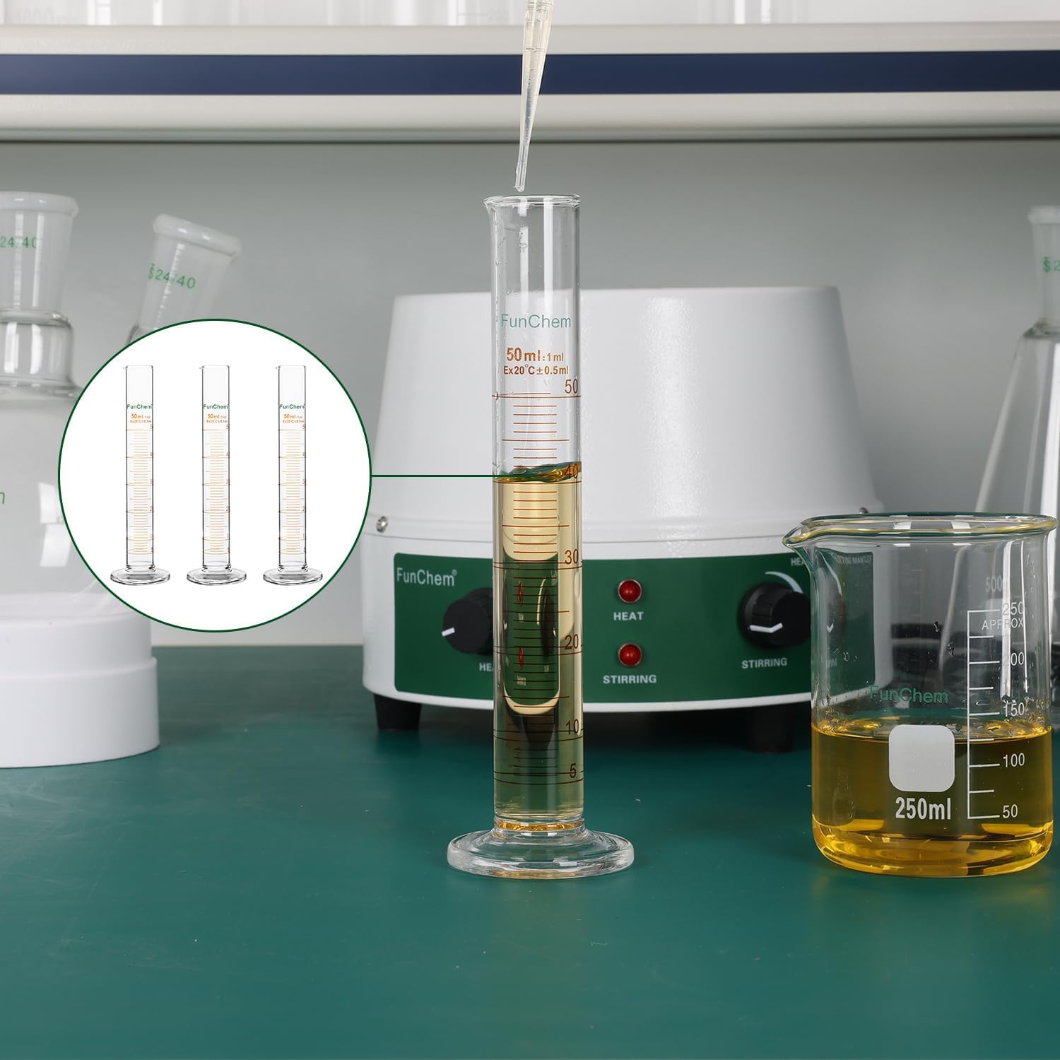 Probeta graduada de vidrio de borosilicato 100 ml con boquilla