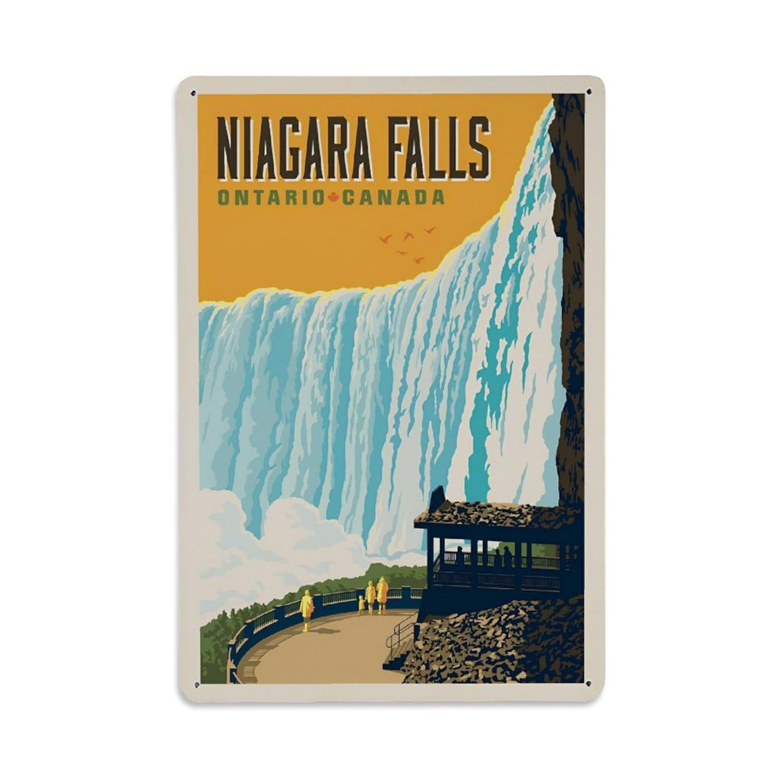 Vintage Trave Poster Canada Niagara Falls Metal Tin Sign Wall Decor for Cafe, Club, Garden Metal Poster 8x12Inch