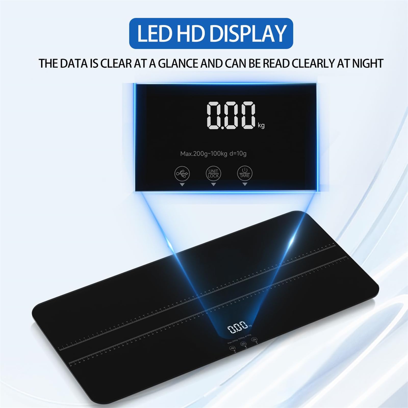Digitale Haustierwaage Große Hundewaage bis 100kg Präzision 10g, LED-Anzeige, Doppelte Messeinheiten Bodenwaage Tierwaage Wägeeinheit kg/st/lb