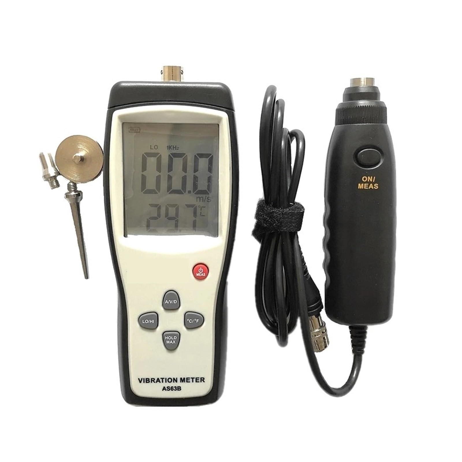 Gqnblvhzupdm One Color Vibration Tester Digital Vibration Meter 10Hz~1Khz 0.1~199.9M/S Precision As63b Vibration Measurer Tester Gau Analyzer W/Carry Box
