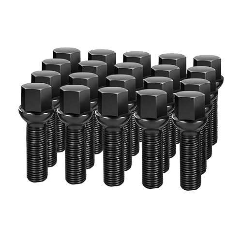 dynofit - Pernos extendidos de 14 x 1.5 para separadores de rueda Audi VW, 20 piezas, vástago de 1.57 pulgadas (40 mm), asiento de bola, accesorios