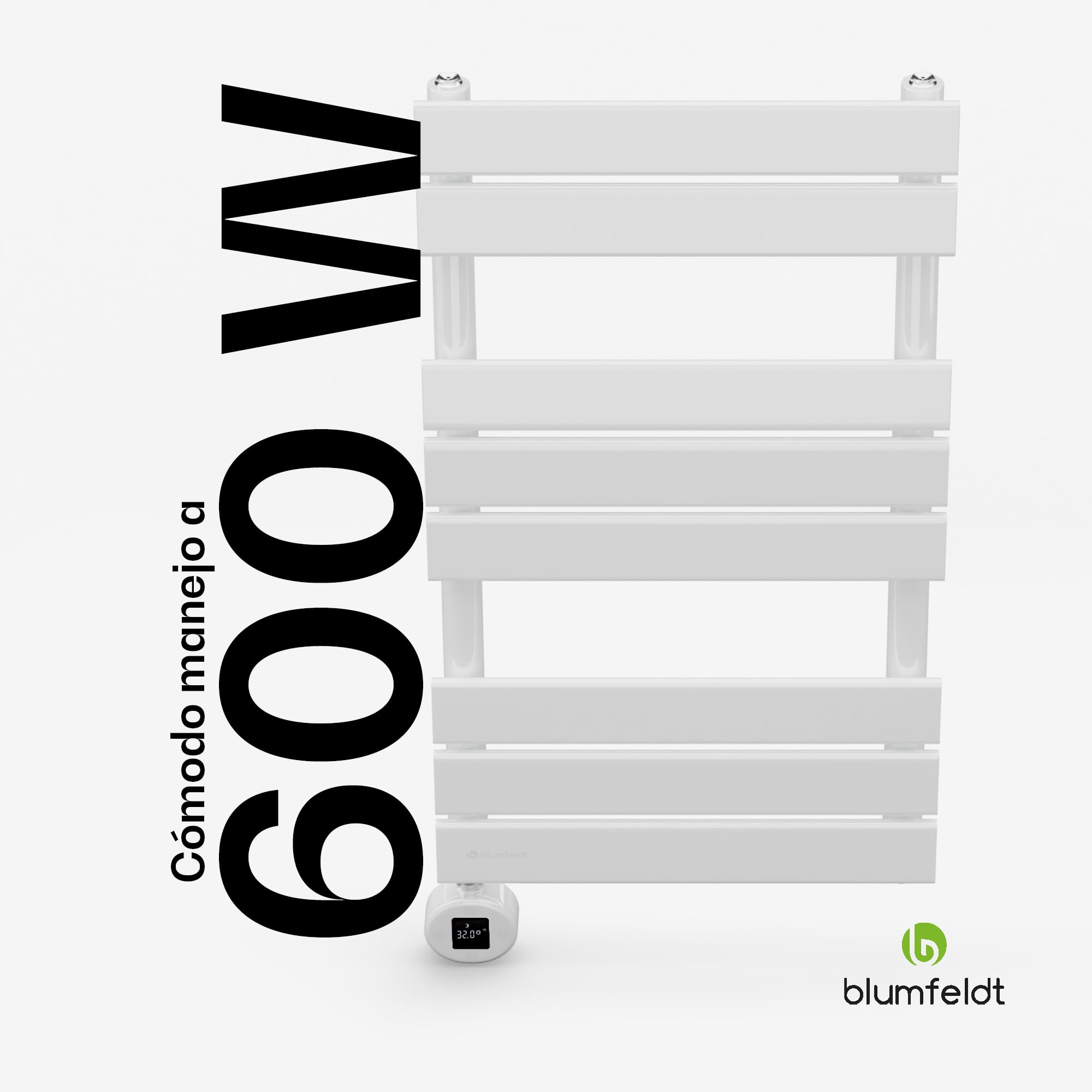 blumfeldt Radiador Electrico Bajo Consumo, Estufa Pared para Baño 600W, Radiadores Bajo Consumo Electricos para Pared, Posición, Estufas Verticales Electricas, Calefacción Eléctrica
