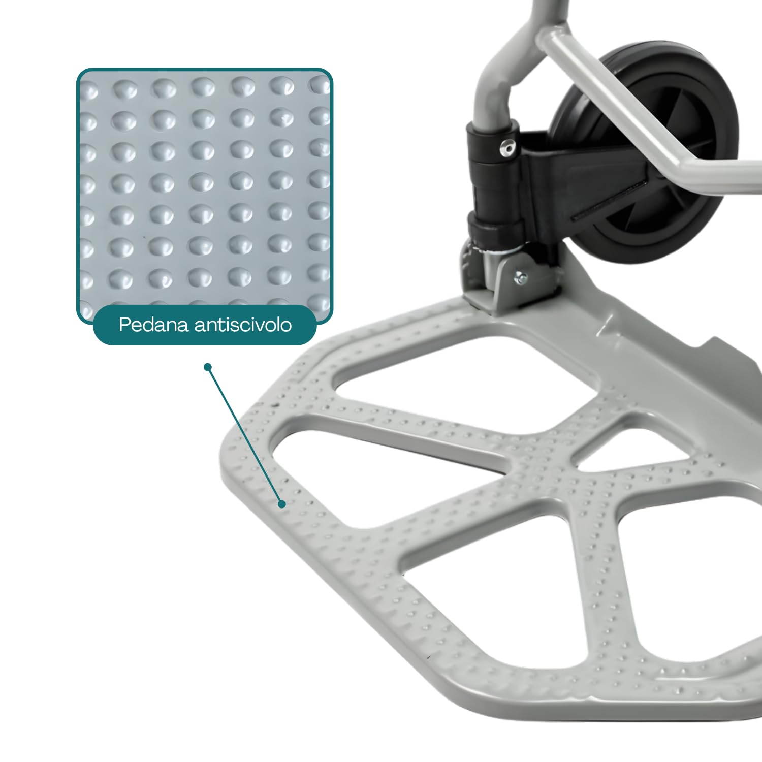 Paluplus Carrello Portapacchi Pieghevole in ALLUMINIO con Portata 70 Kg, misura 38,5x41x99,5 cm, Manico Telescopico e 2 Ruote, Montacarichi Manuale per trasporto carichi pesanti -9465F -3,5