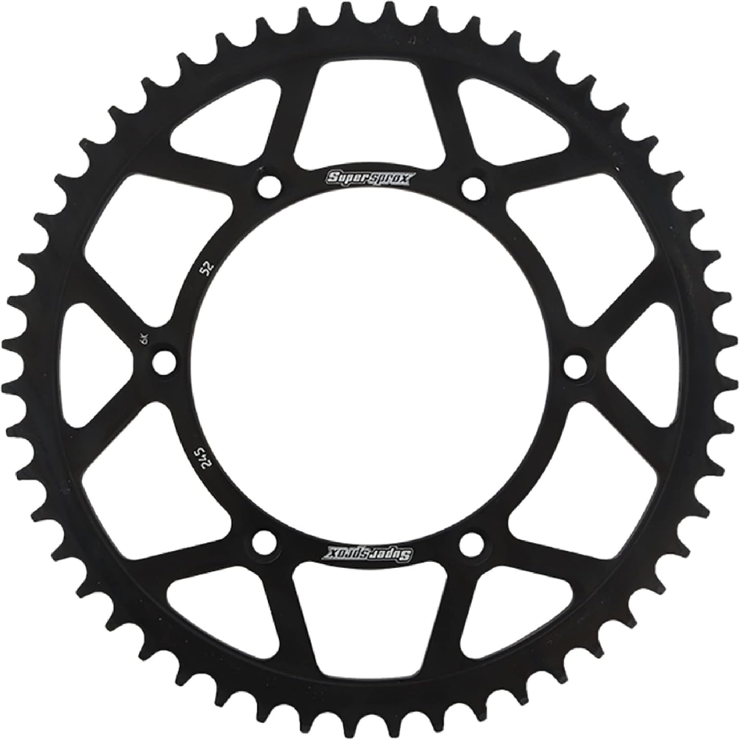 Supersprox RFE-245-52-BLK Rear Steel Sprocket Black Compatible With/Replacement For Yamaha 125 YZ 1983-2017