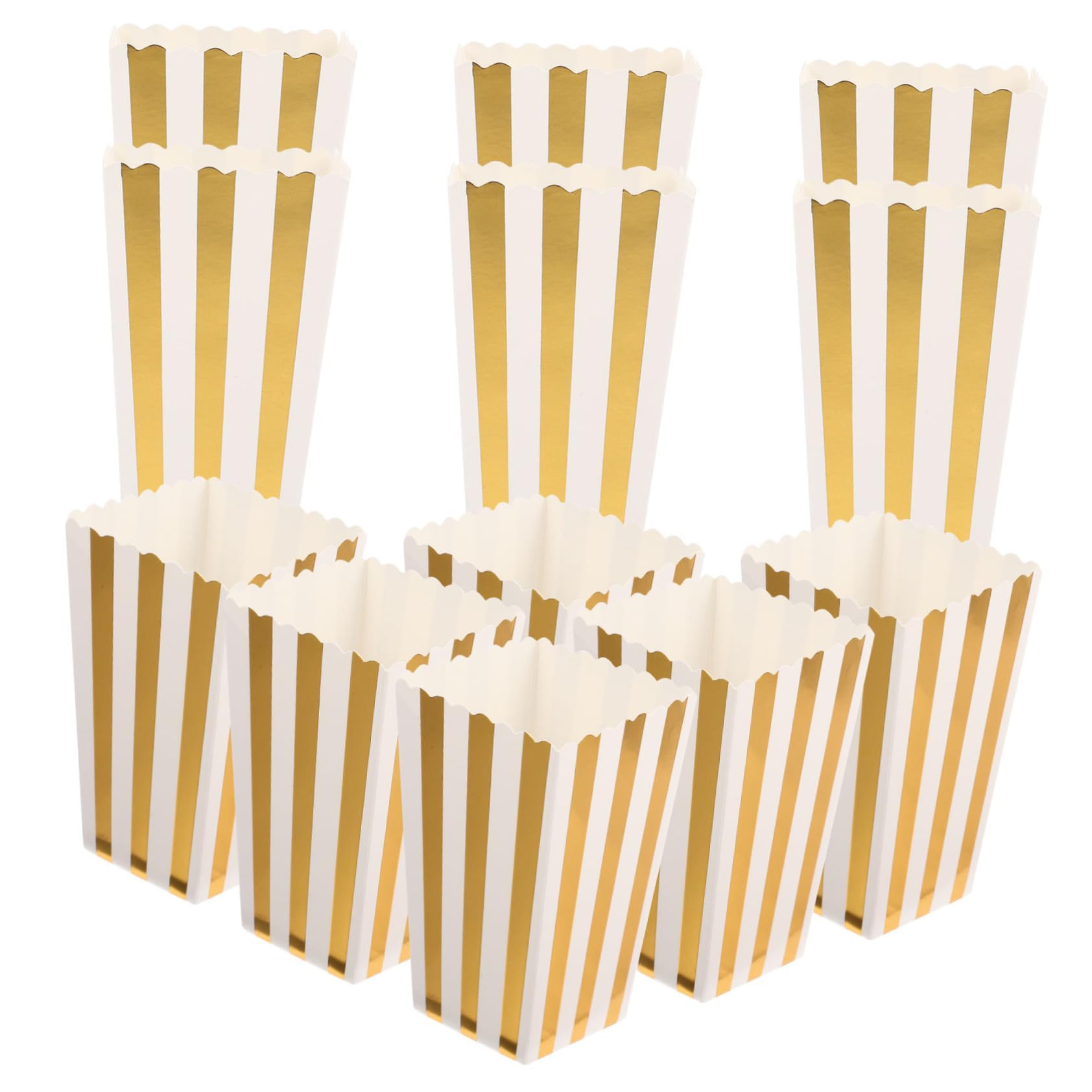 RDAHSUEHH 24pcs Popcorn Boxes-Popcorn Bags for Party-Sweet Candy Containers-for Party Snacks Candies Popcorn Gift Bags Christmas (Gold)