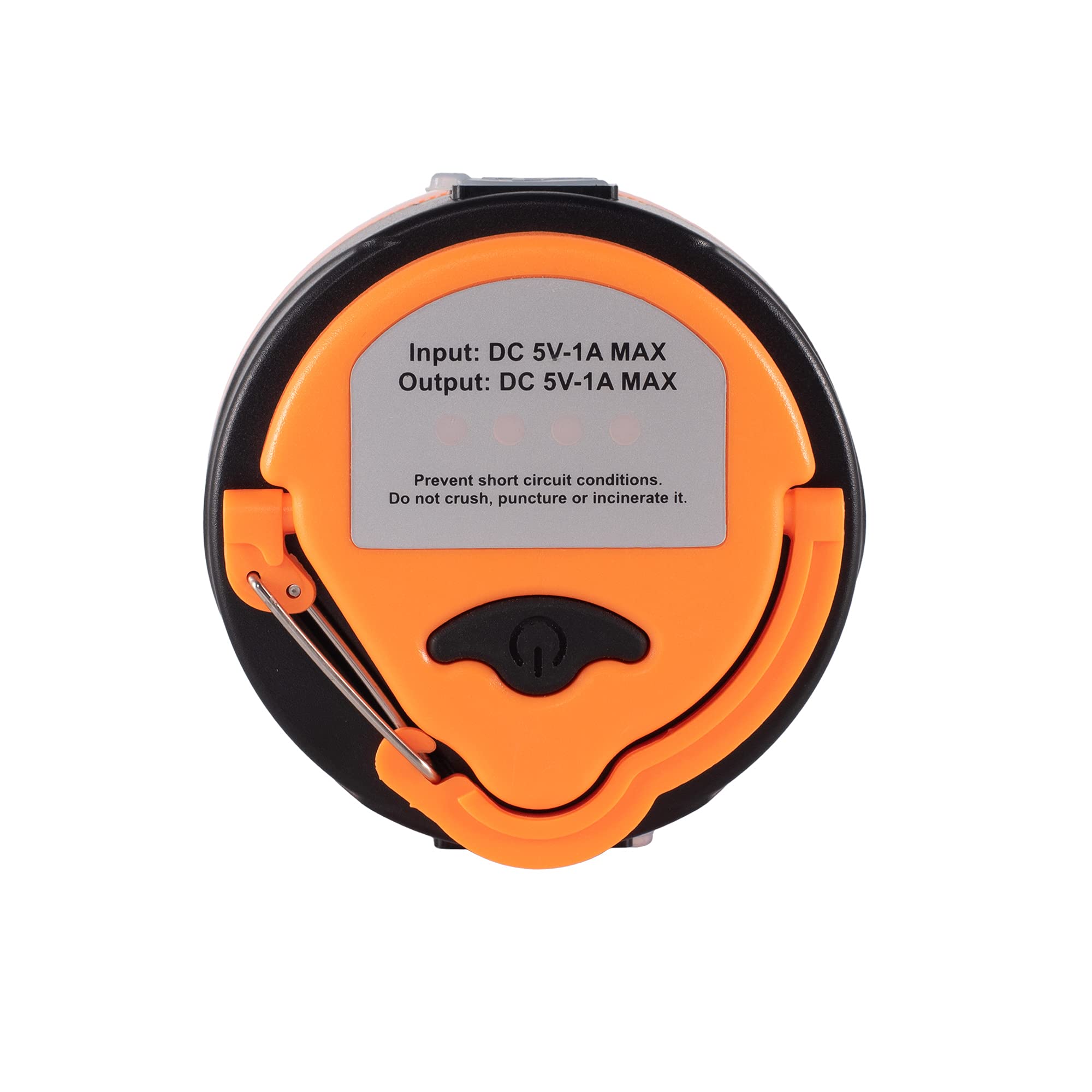 LIT-PaTH Wiederaufladbare LED Camping Leuchte Camping Laterne mit Magnetfuß und 1800mAh Ladegerät für Handy, Survival Kit für Notfall, Hurricane, Ausfall, klein orange, 1 Stück