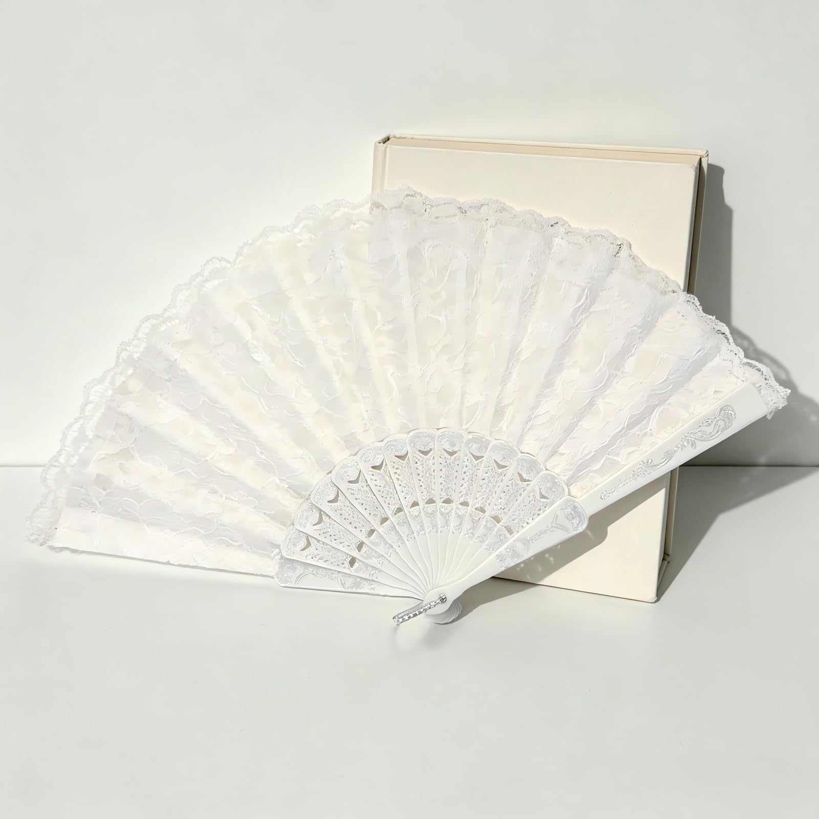 Tivleed Elegant Lace Folding Fan - Portable Hand Held Fan for Party Decor