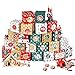 GWHOLE 24pcs Boîtes Cadeaux Noël Calendrier de l'Avent DIY à Remplir, Boîte Papier pour Noël Bonbons Cadeaux Décoration + Autocollants Chiffres 1-24