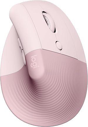 Logitech Lift Vertical Ergonomic Mouse Wireless Bluetooth or Logi Bolt USB Receiver Quiet clicks 4 Buttons Compatible with