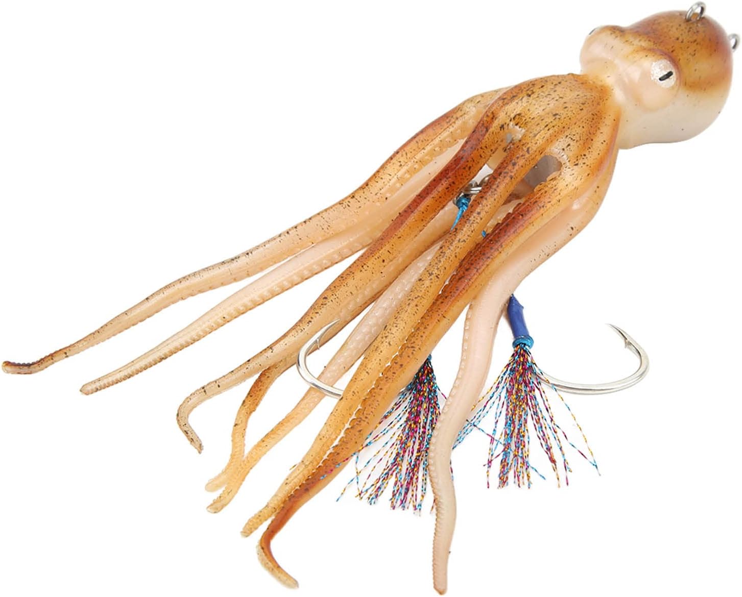 Simulation Squid Jig, Soft Fishing Lures Bait Hook Octopus Jig Trolling Bait with 10pcs Ink Tablets for Saltwater Freshwater Fishing Boats Anglers