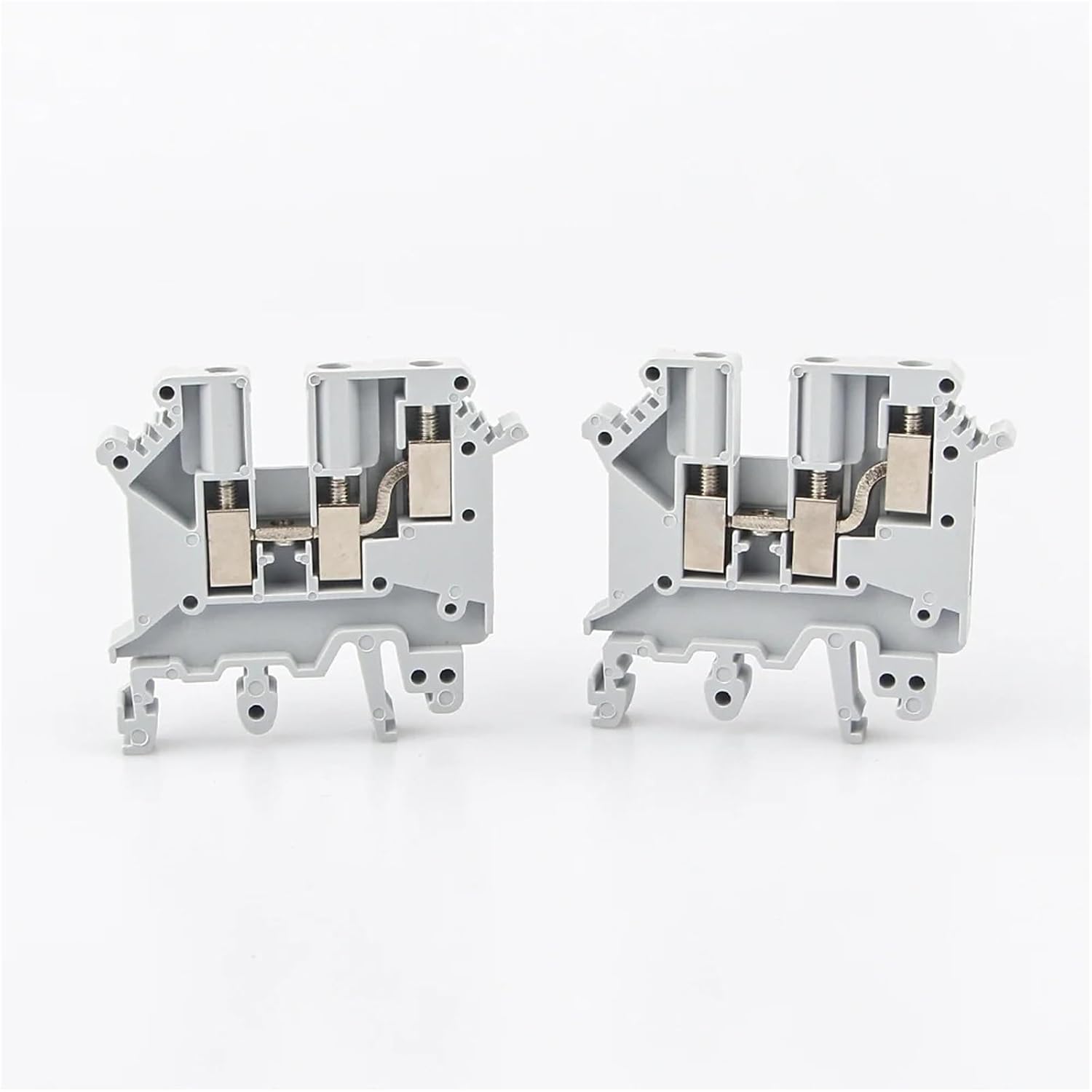 1pc Din Rail Terminal Blocks 10Pcs UK-5-TWIN One in Two Out Multi Conductor UK5 3 Conductors Screw Connection Wire Conductor