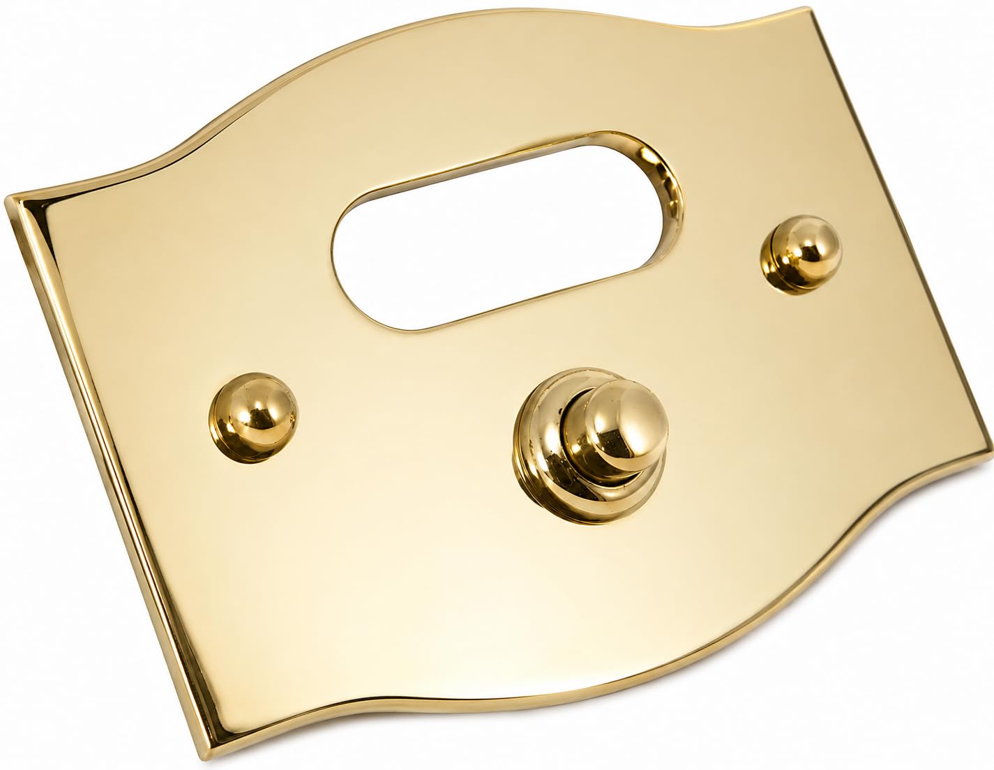 Neroni Mameli Campanello in Ottone Lucido per Esterno abitazione - Porta Ingresso Casa, con Pulsante Elettrico - Modello Costantino - Made in Italy