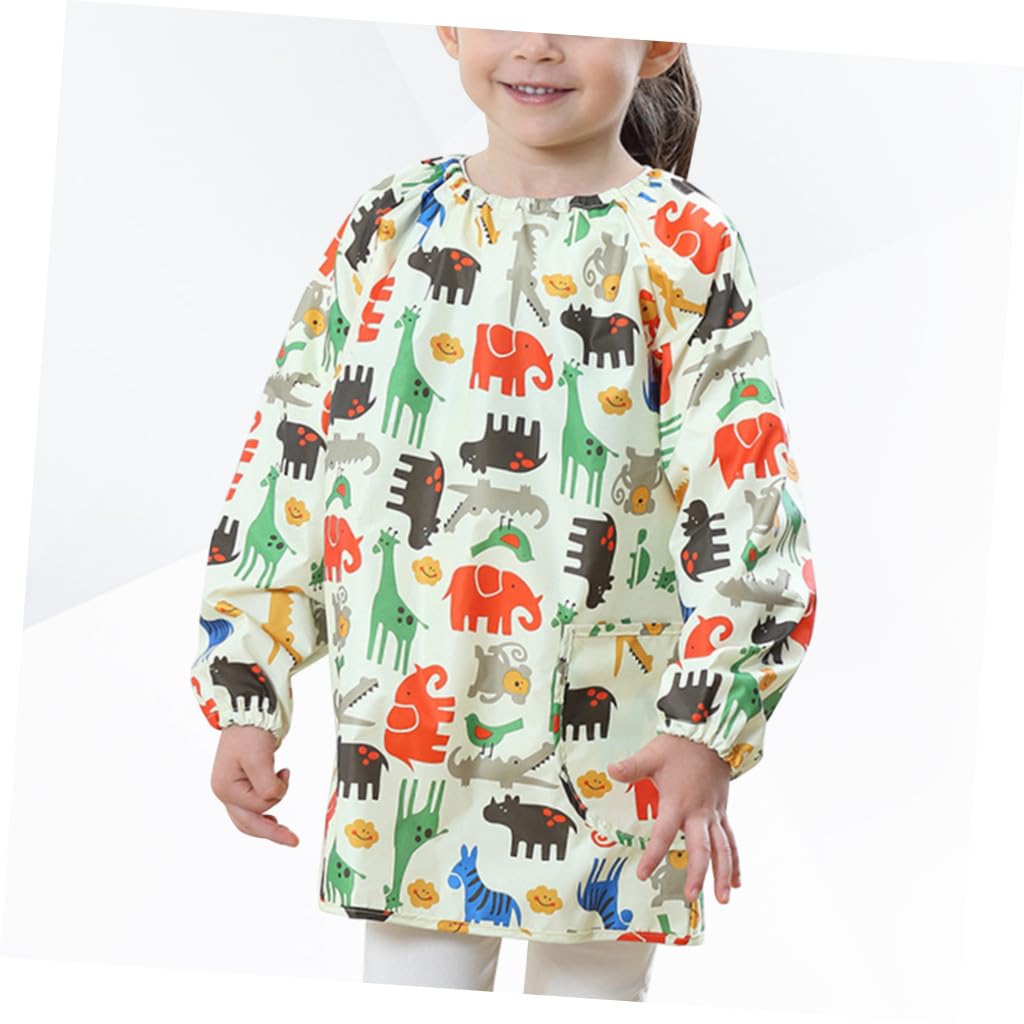 Abaodam Delantal de Pintura para Bata de Arte Manga Larga Amarilla Talla M Ropa Protectora Transpirable y Fácil de Limpiar para Manualidades y Dibujo