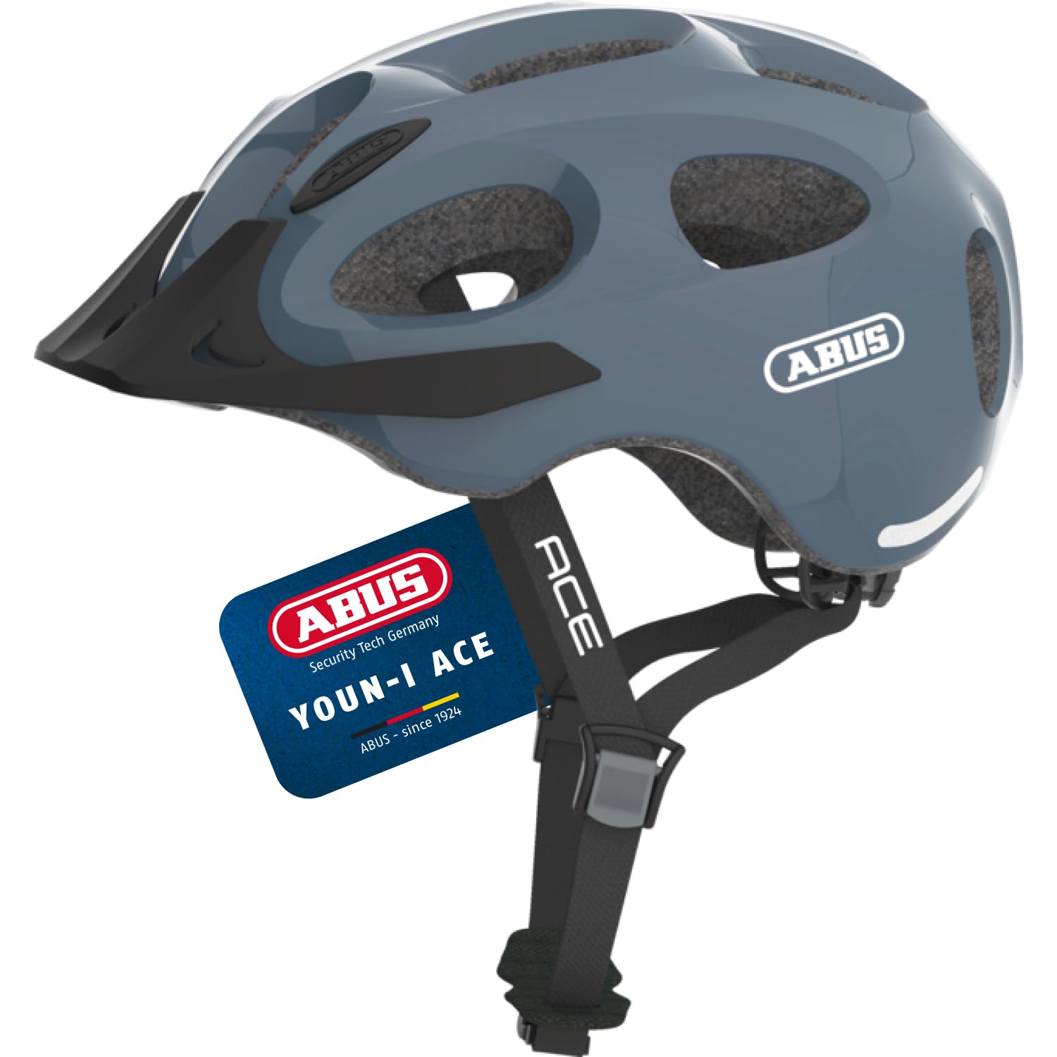 ABUS Stadthelm Youn-I ACE - mit integriertem LED-Rücklicht - Fahrradhelm für den Alltag - für Damen und Herren