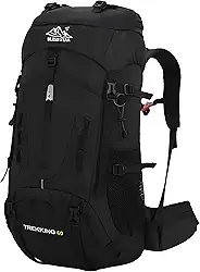 Mochila Bless star Trilha Camping Caminhada Viagem Montanhismo Alpinismo Mochilão Grande Cargueira Trekking Masculina Feminina Com Capa de Chuva 60 Litros (Preto)