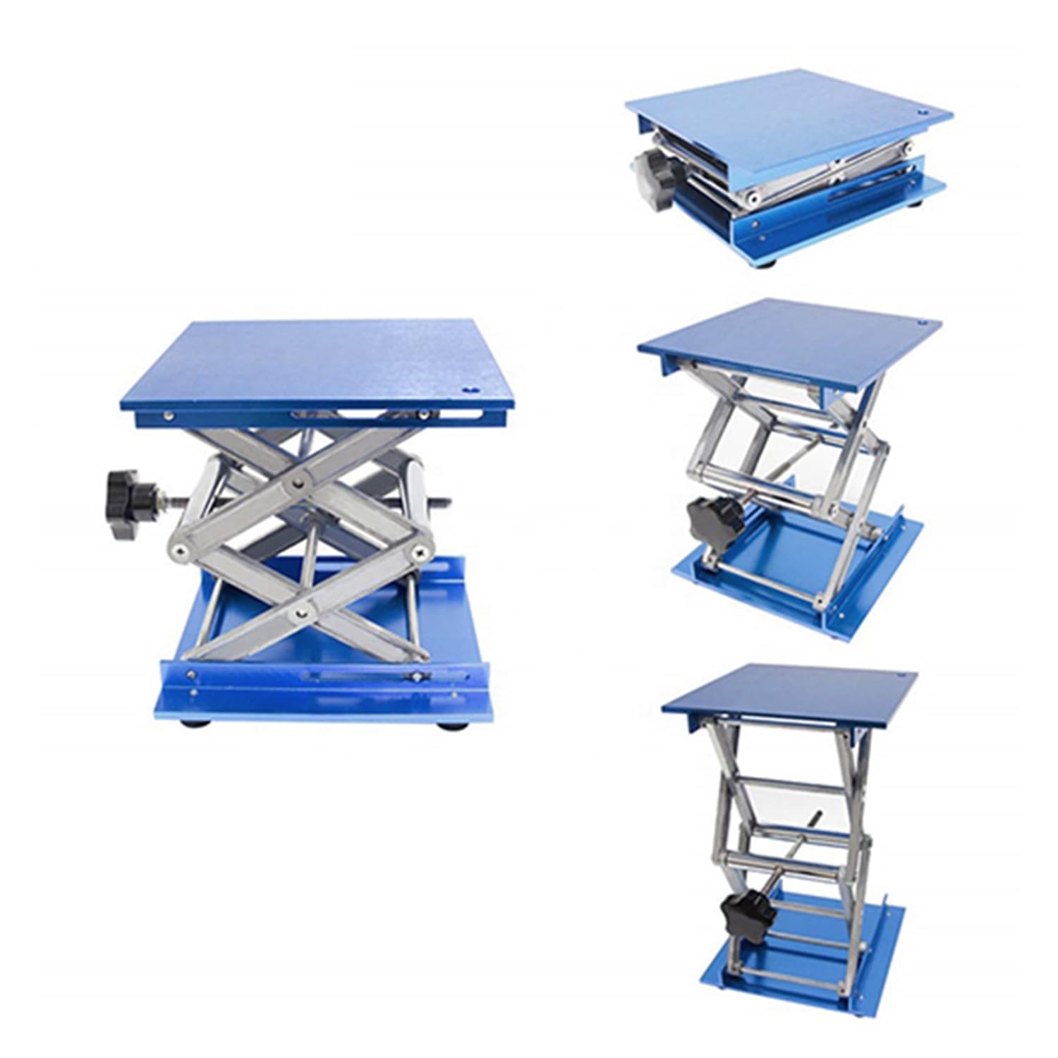 200 x 200 cm Élevateur de Laboratoire, Plateforme de Levage pour Laboratoire, Instrument de Levage en Aluminium, Hauteur Extensible de 80 mm à 326 mm, Poids Supporté 20 kg