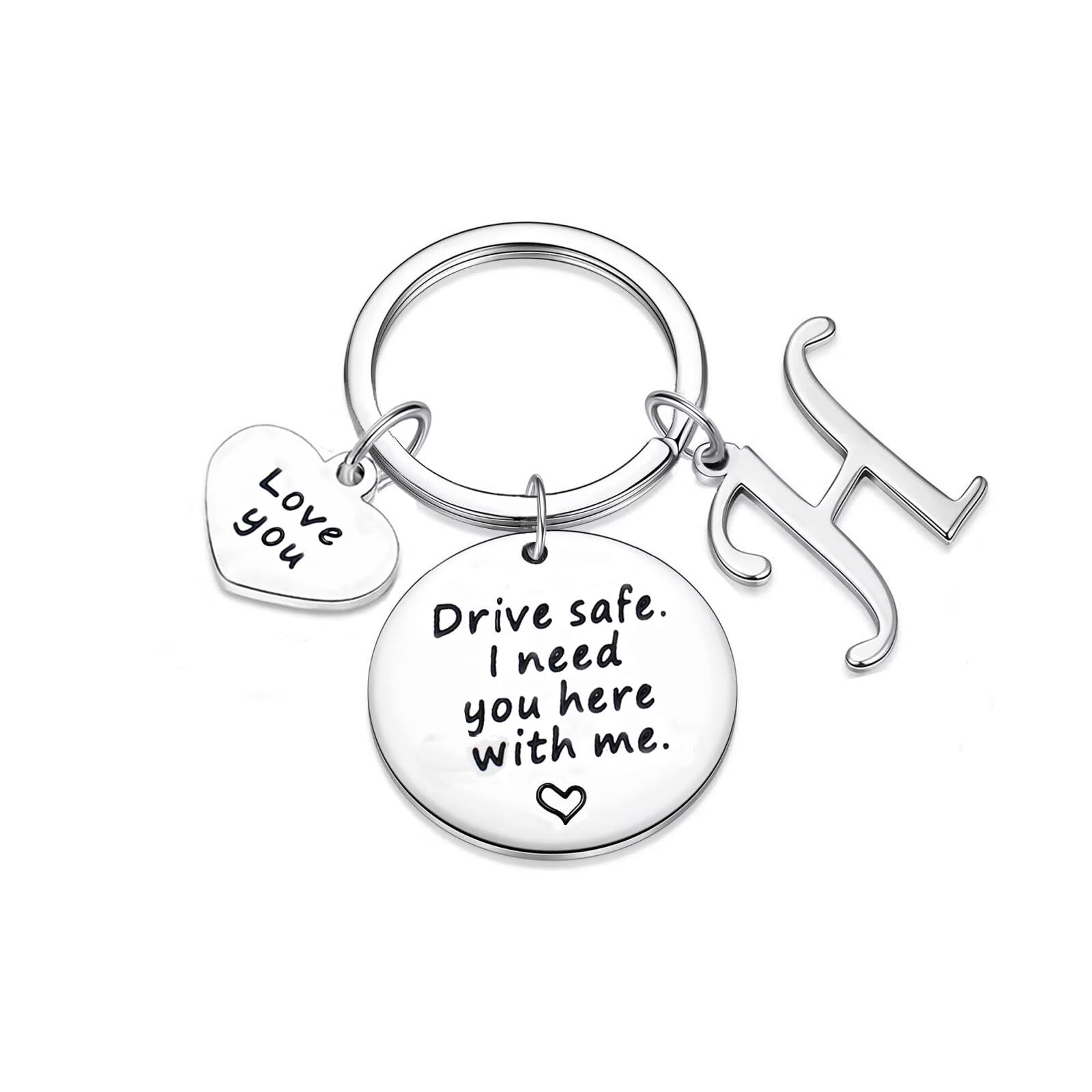 mantoudossMantoudoss Boyfriend Gifts - 26 Letter Drive Safe Keychain for Him Best Birthday Gifts for Boyfriend