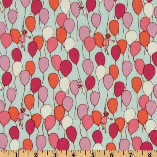 Michael Miller Children at Play Balloon Aqua, Quilting Fabric by the Yard