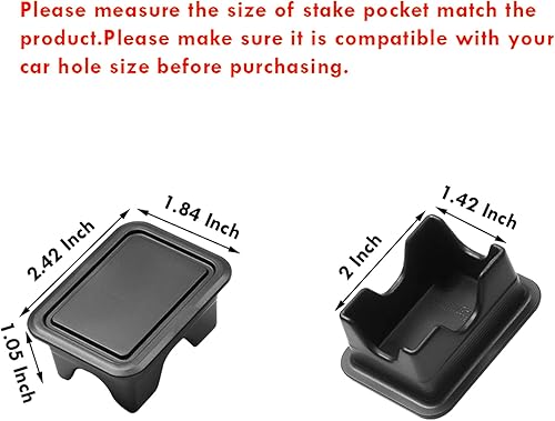 Miniatura 2 de Ram 1500 - Fundas de bolsillo de estaca compatibles con Dodge Ram 1500 2019-2023 cubierta de bolsillo de estaca para caja de camión trasera (2