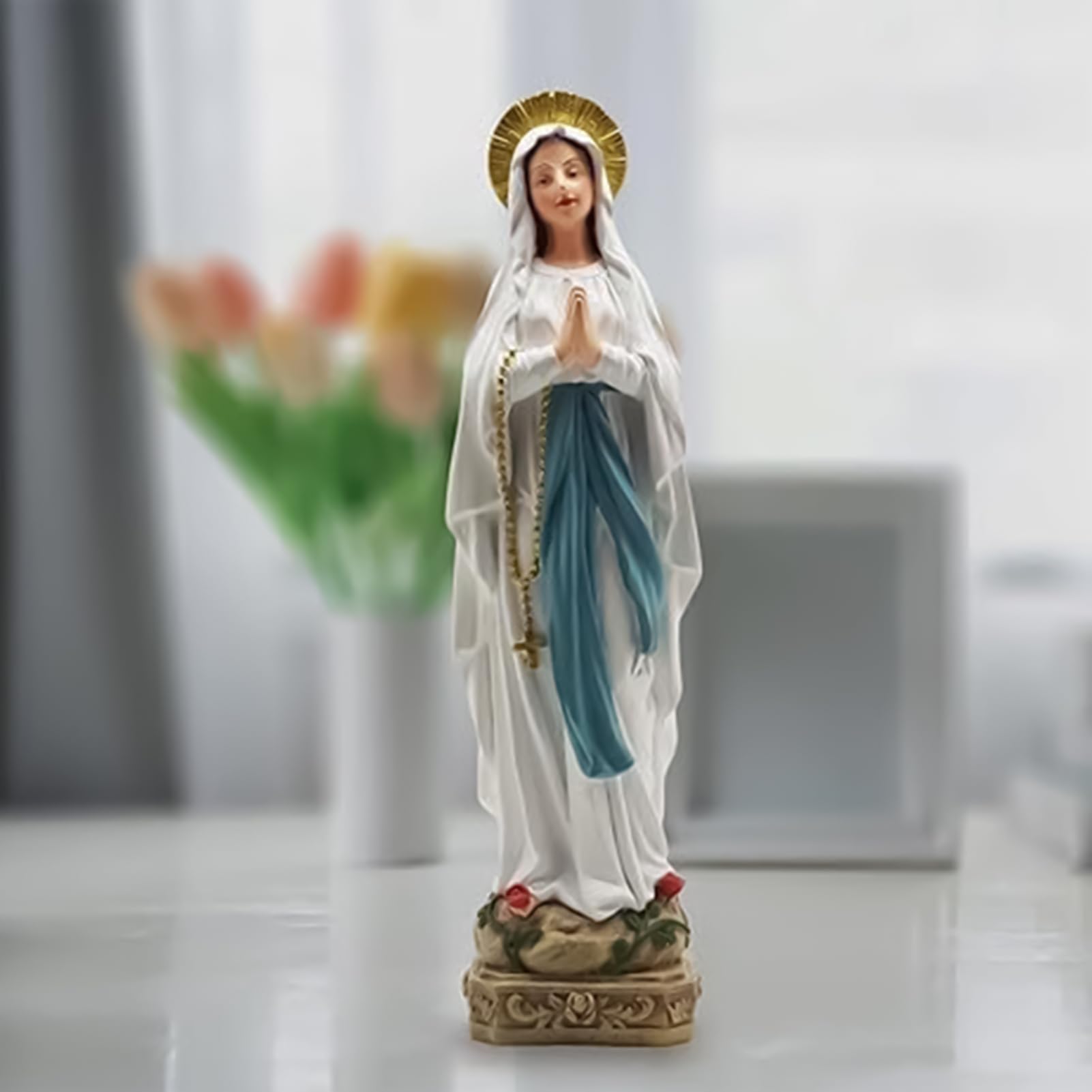 Katolicka statua Maryi, dekoracja figury religijne, katolickie figurki Maryi, na biurko, do domu, na wesele, do kościoła, na wystawę, imprezę szkolną, do salonu, sypialni, na biurko, książkę