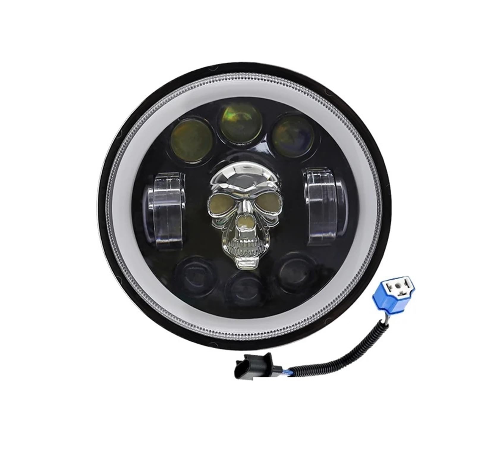 reflektory przednie Reflektor motocyklowy 5,75 cala światła LED do reflektorów przednich motocykla Skull High Low Beam 6500k(1 piece)