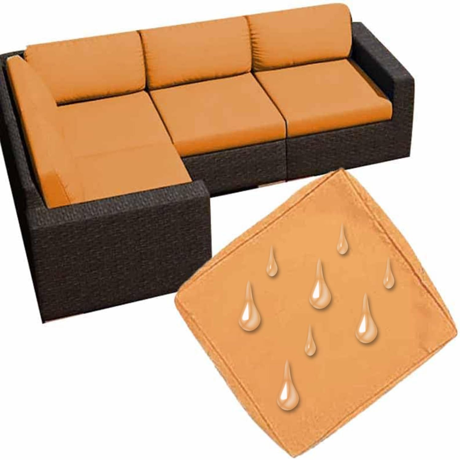 UWOBTN Replacement Outdoor Cushion Covers Waterproof, 50x50 60x60 Garden Sofa Seat Cushion Slipcover With Zipper, Removable Patio Cushion Covers For Indoor Outdoor Rattan Furnitur(Color16,50x45x10cm)