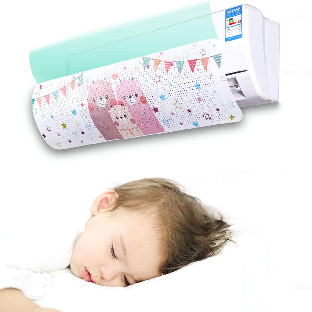 MUMOO BEAR Air Conditioner Deflector Air Conditioning Baffle Shield AC Air Flow Deflector Prevent Cold Air Direct Blowing Angle Adjustable and Easy Installation for Home AC (90cm,