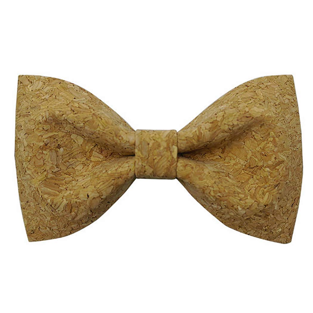 ZoylinkBow Tie Creative Wood Bowknot Adjustable Pre-tied Neck Bowtie Formal Bowtie (Khaki)