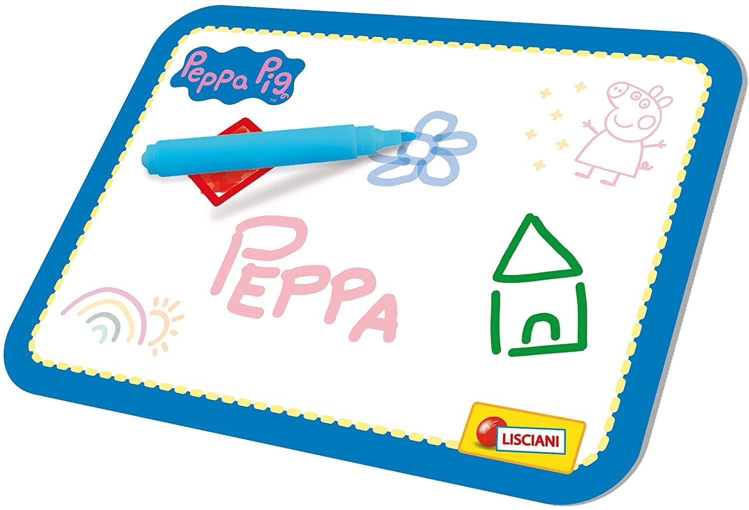 Lisciani - Peppa Pig - Bureau Avec Jeux Educatifs - Chiffres, Formes, Couleurs, Logique, Mémoire - Ardoise incluse - Pour Enfants à partir de 2 ans