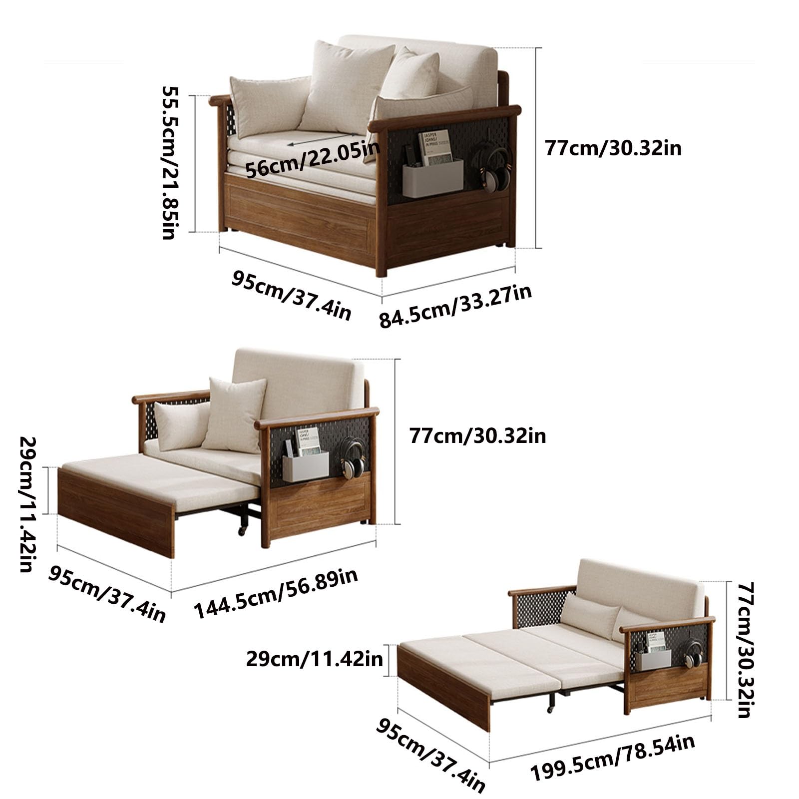 Krzesło składane, sofa z funkcją spania, nowoczesny design, rozkładana sofa do spania, przenośny fotel, kanapa do salonu, sypialni