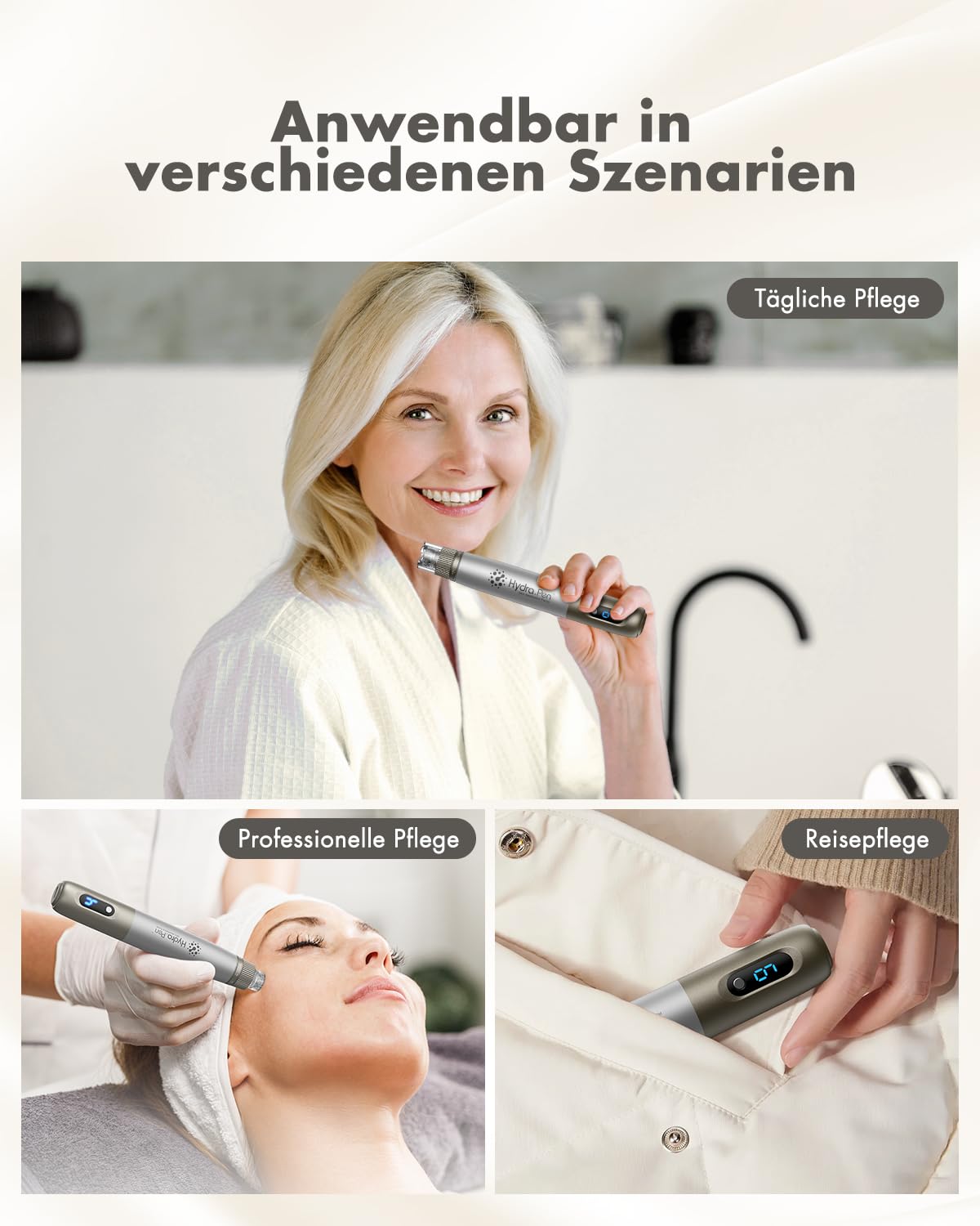 Dr.Pen H3 Hydra Pen Microneedling-Stift: Professionelles automatisches Serum-Mikronadeln mit 12 Kartuschen