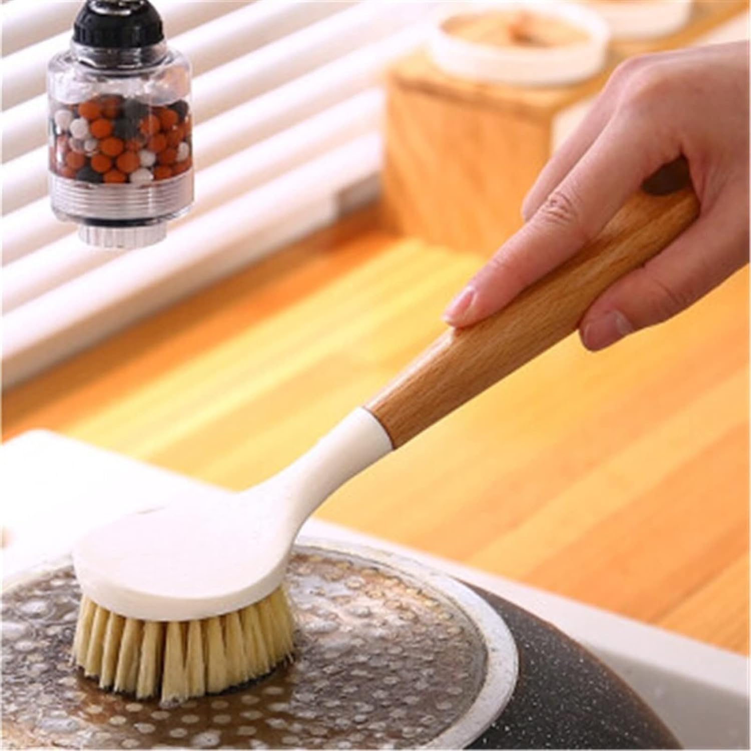 Kitchen Pot Brush Pot Brush Decontamination Dishwashing Brush Kitchen Cleaning Brush Pot Brush Long Handle Brush Pot Artifact 2pcs for Dishes and Household Cleaning