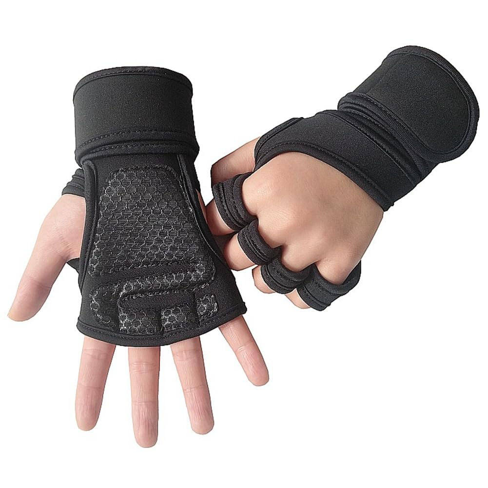 Grimmstr L Fitness Body Building Weightlifting Gloves for Men Women Workout Gloves Black B