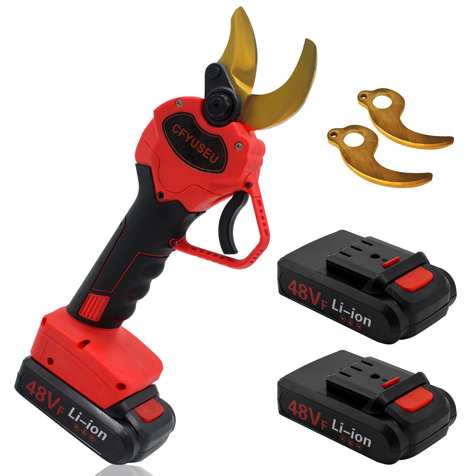 Powerful Electric Pruning Shears for Gardening, Tree Branch Trimmer Garden Tool Rechargeable Lithium Battery Powered, Cordless Stems Pruner with 1.57 Inch Cutting Diameter