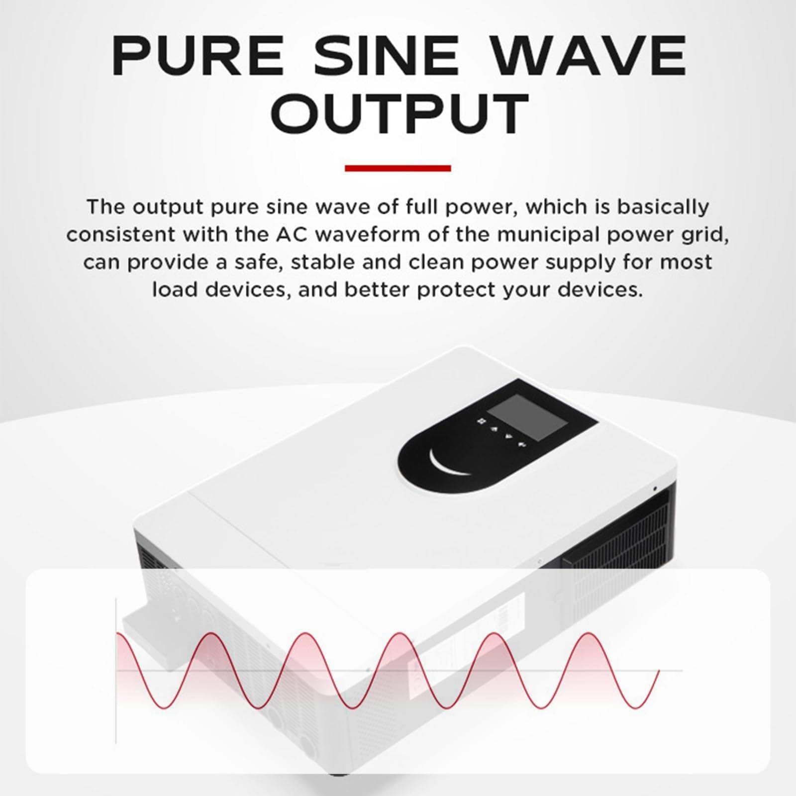 Inversor Solar HíBrido De 2 Kw/3,2 Kw, Inversor Onda Sinusoidal Pura Para El Hogar De 12 V/24 V A 220 V + Controlador De Carga Solar Mppt De 80 A, Cargador Inversor HíBrido Fuera La Red,3.2KW-24V