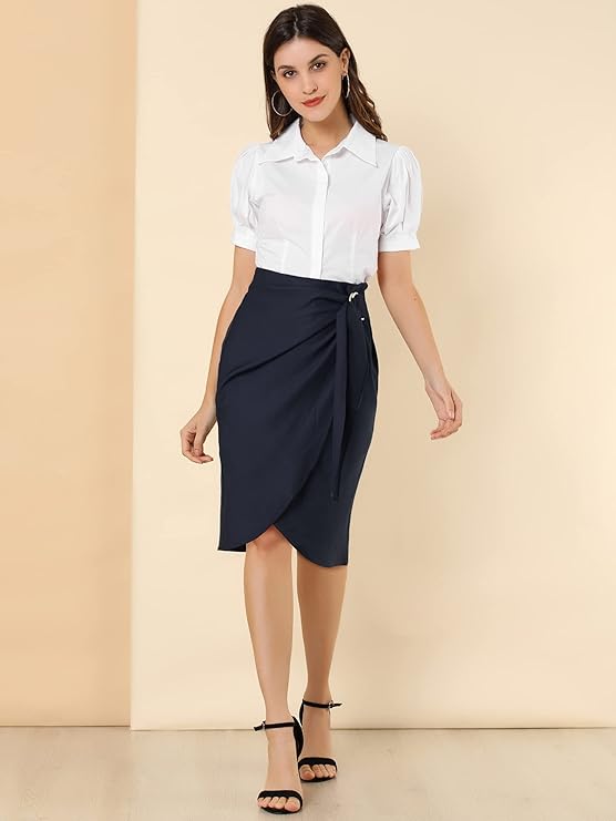★GENERAL IDEA★ WOMAN Tailored Loose Fit Skirt Set [NAVY] / Amazon.com: Womens 2 Pcs Skirt Suits Business Office Lady