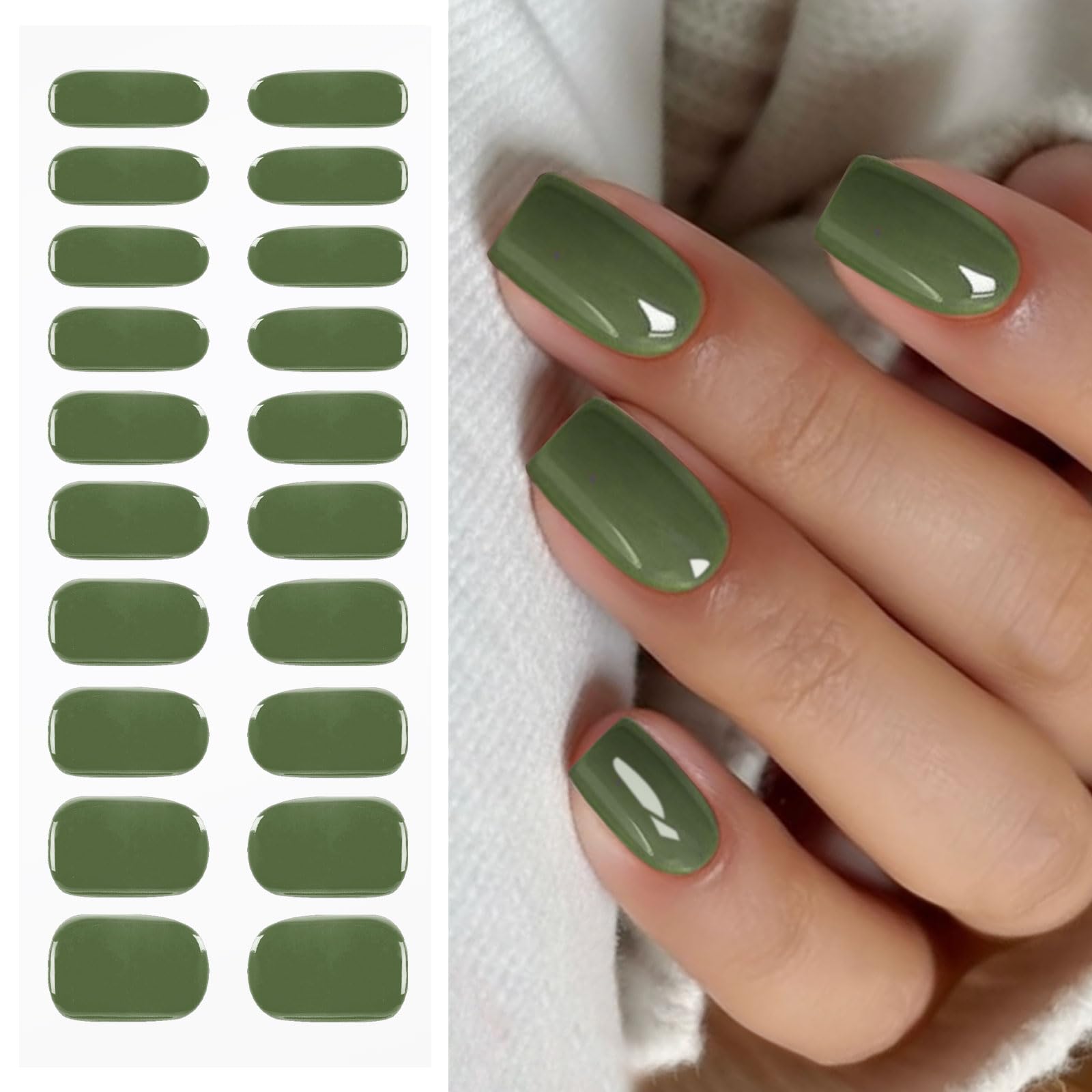 JMEOWIO Naklejka na paznokcie żel UV zielony kremowy żel do paznokci półutwardzone naklejki do paznokci Deco Nail Design Manicure