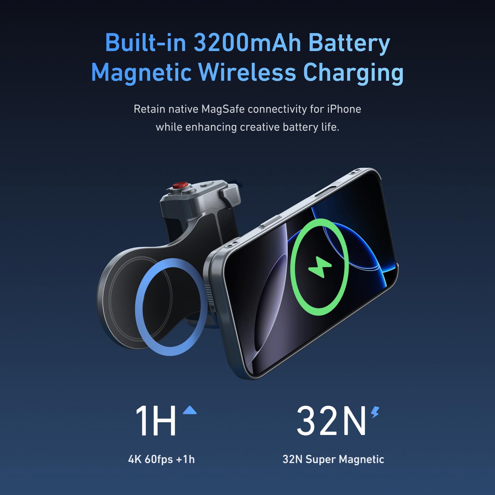 Master Grip Kit für iPhone 17 Pro Max,AFAITH Magnetic Handy-Kameragriff mit Phone Selfie Light und UV-Filter,Creator Kit Integrierter 3200mAh Akku, Wireless Charger, Kühlende Graphen Handyhülle
