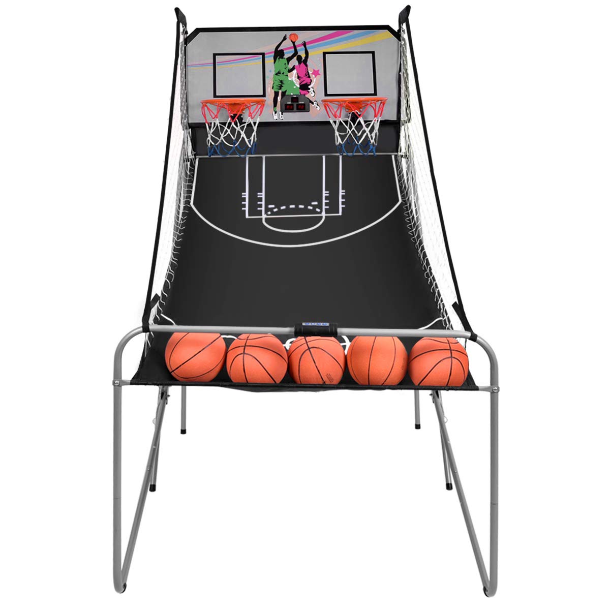 GOPLUS Basketball Shooter, Basketball Stand incl. 4 Basketball Balls