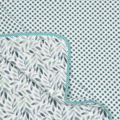 Image of Dohar Double Bed, Cotton Soft Lightweight Bed Blanket, AC Dohar, Comforter All Seasons 84 x 96 inch- (Sky Blue Mahndi, Pack of 1)