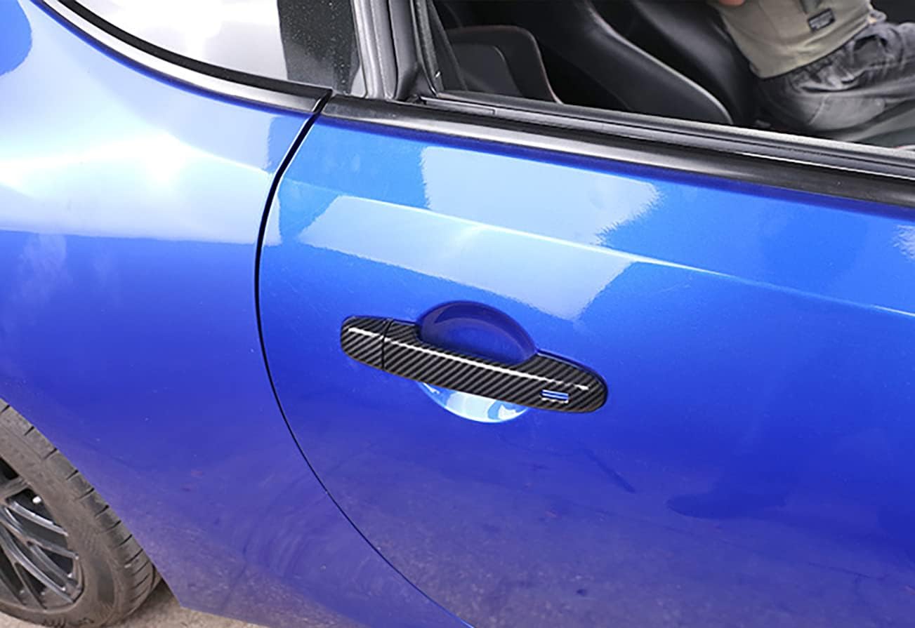 Car Accessories Fit for Subaru BRZ Toyota 86 2012-2020 Out Side Door Handles Cover Trim (Carbon Fiber Style) ABS 4 PCS