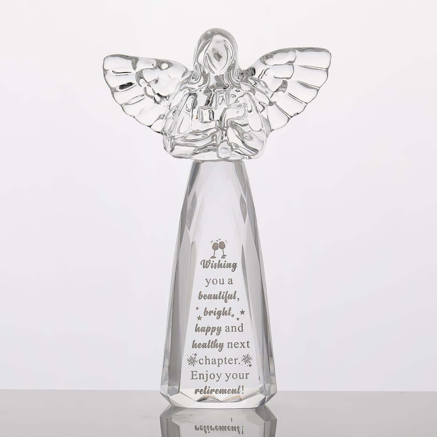 Souvenir inspirant de retraite en ange de cristal pour exprimer votre gratitude à une patronne