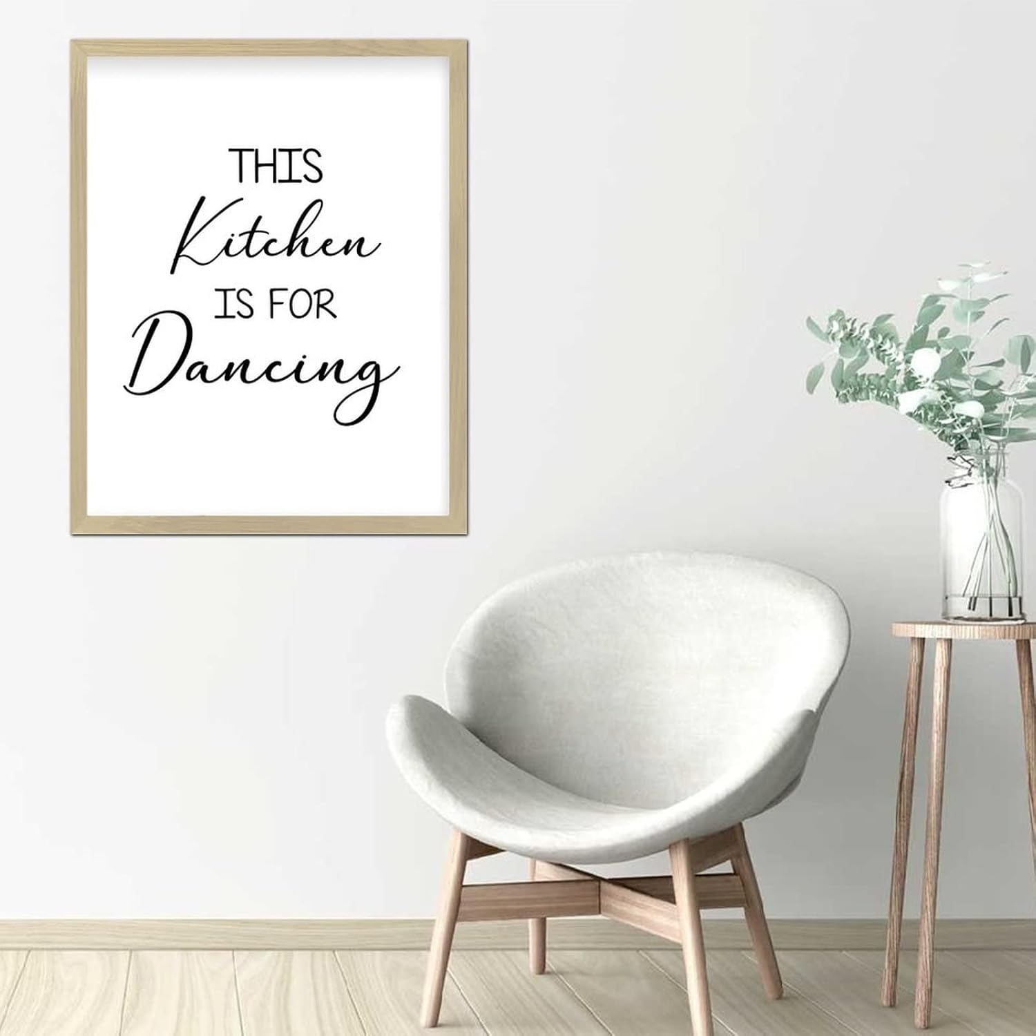 Rustic Style Framed Wood Sign with Kitchen Quotes This Kitchen is for Dancing Frame Wooden Plaque for Front Door Farmhouse Porch Wall Decor 16x20inch