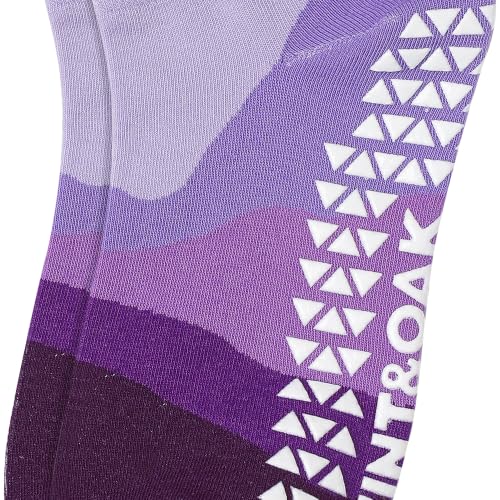 Image of Mint & Oak Pilates Socks with Grips for Women, Ankle Length Non-Slip Yoga Socks, Cotton Ideal For Yoga, Pilates, Gym, Workout, Cute Women's Gift
