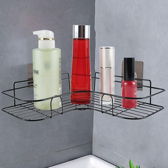 You's Auto Corner Shower Shelves Shower Caddy Shelf No Drilling Bathroom Corner Shower Organizer Storage Wall Mounted Shower Bathroom Shelf(black)